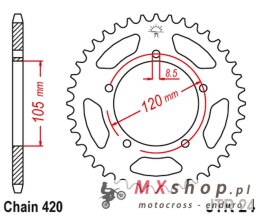 JT ZĘBATKA TYLNA 3565M 55 APRILIA 50RX '98-'05, 50SM '03-'06 (3565M55JT) (ŁAŃC. 420)
