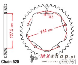 JT ZĘBATKA TYLNA 4320M 42 DUCATI 950 HYPERMOTARD '19-20, 800 MONSTER '05-07, 748 BIPOSTO '95-03, (POTRZEBNY ADAPTER JTA750B) (43