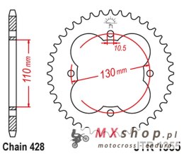 JT ZĘBATKA TYLNA 4355 48 HONDA TRX 90 '93-19', TRX 125 '87-88' (435548JT) (ŁAŃC.428)