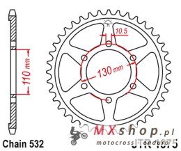 JT ZĘBATKA TYLNA 4440 48 YAMAHA YZF-R6 '03-10' (444048JT) (ŁAŃC.532) (ORYG.)