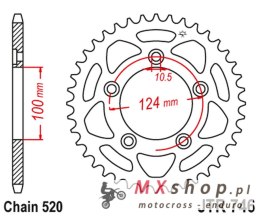 JT ZĘBATKA TYLNA 4444 46 DUCATI PANIGALE 899 14-15, SCRAMBLER 800 15-18 (-2) (444446JT) (ŁAŃC.520)