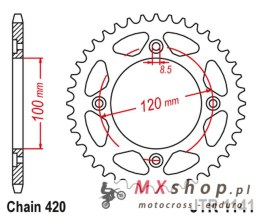 JT ZĘBATKA TYLNA 4453 51 BETA 50 RR ENDURO / ENDURO RACING / ENDURO SPORT '18-'19 (445351JT) (ŁAŃC. 420)