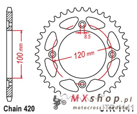 JT ZĘBATKA TYLNA 4453 51 BETA 50 RR ENDURO / ENDURO RACING / ENDURO SPORT '18-'19 (445351JT) (ŁAŃC. 420) JT ZĘBATKA TYLNA 4453 51 BETA 50 RR ENDURO / ENDURO RACING / ENDURO SPORT '18-'19 (445351JT) (ŁAŃC. 420)
