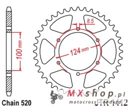 JT ZĘBATKA TYLNA 4466 37 KAWASAKI KXT 250 B1/B2 '86-87' (446637JT) (ŁAŃC.520) NA ZAMÓWIENIE