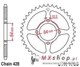 JT ZĘBATKA TYLNA 4467 49 SUZUKI RV 125 VAN VAN '03-16' (446749JT) (ŁAŃC.520)
