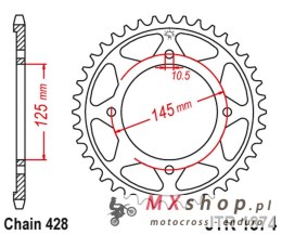 JT ZĘBATKA TYLNA 4482 56 YAMAHA XVS 125 DRAG STAR '00-04, XVS 250 DRAG STAR '01-04' (448256JT) (ŁAŃC. 428)