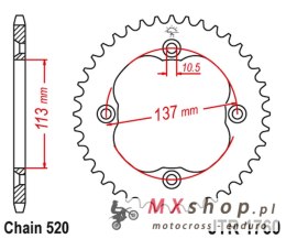 JT ZĘBATKA TYLNA 4509 35 SUZUKI LTZ 400 '09-12' (LT-Z), LTR 450 '06-10' (LT-R) (450935JT) (ŁAŃC.520)