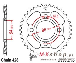 JT ZĘBATKA TYLNA 4521 44 HONDA CG 125 '00-06 (452144JT) (ŁAŃC.428)