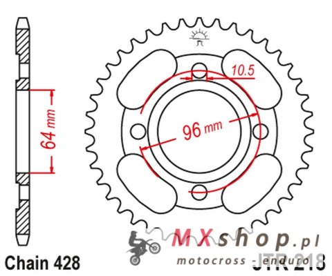 JT ZĘBATKA TYLNA 4521 44 HONDA CG 125 '00-06 (452144JT) (ŁAŃC.428) JT ZĘBATKA TYLNA 4521 44 HONDA CG 125 '00-06 (452144JT) (ŁAŃC.428)