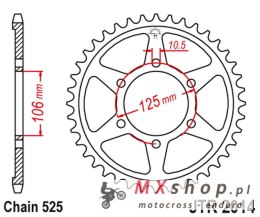 JT ZĘBATKA TYLNA 4529 47 TRIUMPH 675 '06-'17 (452947JT) (ŁAŃC. 525) CZARNA