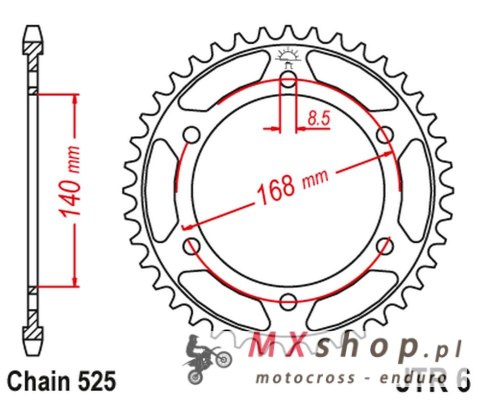 JT ZĘBATKA TYLNA 4550 42 BMW F800R (OTWÓR NA ŚRUBĘ 8,5MM) (455042JT) (ŁAŃC. 525) CZARNA JT ZĘBATKA TYLNA 4550 42 BMW F800R (OTWÓR NA ŚRUBĘ 8,5MM) (455042JT) (ŁAŃC. 525) CZARNA