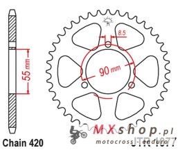 JT ZĘBATKA TYLNA 4575 47 RIEJU 50 RS2 MATRIX/PRO '03-09' NAKED '04-09 (457547JT) (ŁAŃC.420)