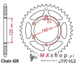 JT ZĘBATKA TYLNA 469 53 KAWASAKI KE 175 '79-83', KV 175 '81-89' (46953JT) (ŁAŃC.428) NA ZAMÓWIENIE