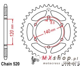 JT ZĘBATKA TYLNA 475 42 KAWASAKI KL 250 '79-05', KV 250 '85-86' (47542JT) (ŁAŃC520)