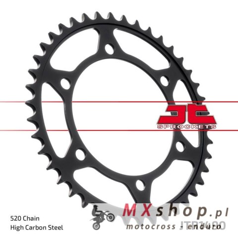 JT ZĘBATKA TYLNA 475 42 KAWASAKI KLR 250 84-05 (47542JT) (ŁAŃC. 520) JT ZĘBATKA TYLNA 475 42 KAWASAKI KLR 250 84-05 (47542JT) (ŁAŃC. 520)