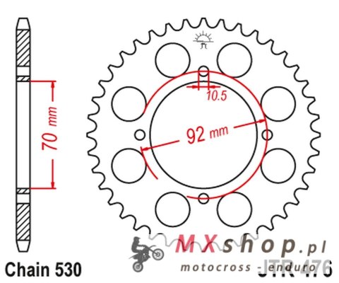 JT ZĘBATKA TYLNA 476 33 KAWASAKI GPZ 250 '83-85', Z 250/400/440/500/550 '78-85' (47633JT) (ŁAŃC.530) JT ZĘBATKA TYLNA 476 33 KAWASAKI GPZ 250 '83-85', Z 250/400/440/500/550 '78-85' (47633JT) (ŁAŃC.530)