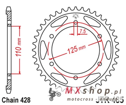 JT ZĘBATKA TYLNA 485 48 GILERA 125 KK/KZ '06-89', 125 COUGAR '01' (48548JT) (ŁAŃC.428) JT ZĘBATKA TYLNA 485 48 GILERA 125 KK/KZ '06-89', 125 COUGAR '01' (48548JT) (ŁAŃC.428)