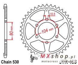 JT ZĘBATKA TYLNA 488 39 KAWASAKI KZ 650 SR 77-80, Z 500B3 81, Z 400F 8385 (48839JT) (ŁAŃC. 530)