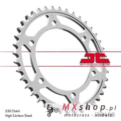 JT ZĘBATKA TYLNA 498 44 KAWASAKI ZZR600 '90-'92 (-1), SUZUKI GSXR 750 SRAD '96-'97 (+1) (49844JT) (ŁAŃC. 530) JT ZĘBATKA TYLNA 498 44 KAWASAKI ZZR600 '90-'92 (-1), SUZUKI GSXR 750 SRAD '96-'97 (+1) (49844JT) (ŁAŃC. 530)