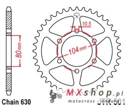 JT ZĘBATKA TYLNA 501 33 KAWASAKI Z 750 '80-82', GPZ 750 '82-87'; Z 1000/1100 '81-86', GPZ 1100 '81-85' (50133JT) (ŁAŃC.630)