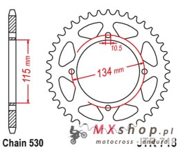 JT ZĘBATKA TYLNA 711 48 CAGIVA ELEFANT 650/750 '85-89', DUCATI 650/750 INDIANA CUSTOM '87-90' (71148JT) (ŁAŃC.530)