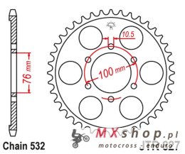 JT ZĘBATKA TYLNA 806 52 SUZUKI GSX 1100F '88-96 (80652JT) (ŁAŃC. 532)