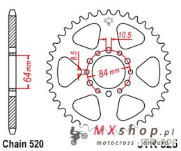 JT ZĘBATKA TYLNA 819 47 SUZUKI GSX 250 '82-84 (81947JT) (ŁAŃC. 520)