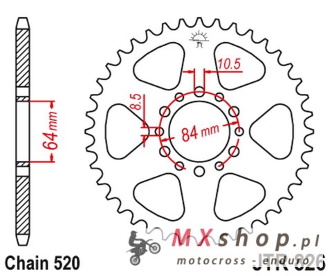 JT ZĘBATKA TYLNA 819 47 SUZUKI GSX 250 '82-84 (81947JT) (ŁAŃC. 520) JT ZĘBATKA TYLNA 819 47 SUZUKI GSX 250 '82-84 (81947JT) (ŁAŃC. 520)