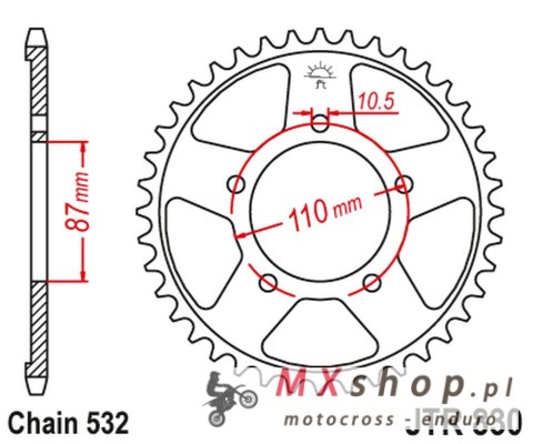 JT ZĘBATKA TYLNA 821 46 SUZUKI GSX-R 1100 '86-88 (82146JT) (ŁAŃC. 532) JT ZĘBATKA TYLNA 821 46 SUZUKI GSX-R 1100 '86-88 (82146JT) (ŁAŃC. 532)