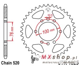 JT ZĘBATKA TYLNA 823 37 SUZUKI VL 250 INTRUDER LC '00-04'; LT 250/300 '86-89'; GN 400 '80-82'; LT 500 '88-92',DR 500 '81-83', DR