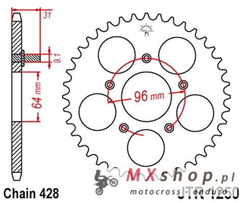 JT ZĘBATKA TYLNA JTR1250 56 HONDA NX 125 '89-90' (JTR1250.56)*(ŁANC428) NA ZAMÓWIENIE JT ZĘBATKA TYLNA JTR1250 56 HONDA NX 125 '89-90' (JTR1250.56)*(ŁANC428) NA ZAMÓWIENIE