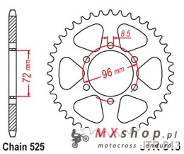 JT ZĘBATKA TYLNA SUZUKI TS 250 '71-76 (ŁAŃC. 525)