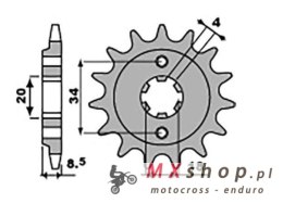 GROSSKOPF WYPRZEDAŻ ZĘBATKA PRZEDNIA 2046 14 HONDA CA 125 '95-01', CB/CBX/CM/CMX 250 '83-16' (204614JT) (ŁAŃC. 520)