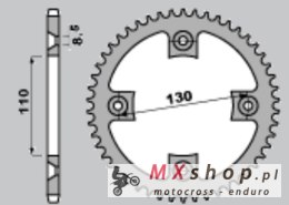 GROSSKOPF WYPRZEDAŻ ZĘBATKA TYLNA ALUMINIOWA T7075 (ERGAL) KOLOR SREBRNY 4306 49 HONDA CR80/85 '85-'07 (ŁAŃC. 420)