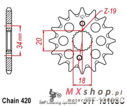 JT ZĘBATKA PRZEDNIA 2157 15 HONDA CRF 150 '07-20' (215715JT) (ŁAŃC. 420) SAMOOCZYSZCZAJĄCA