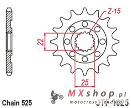 JT ZĘBATKA PRZEDNIA 2354 15 ROYAL ENFIELD HIMALAYAN 411 '16-'22, SCRAM 411 '22-'23, CINTINENTAL / INTERCEPTOR 650 '19-'22 (23541