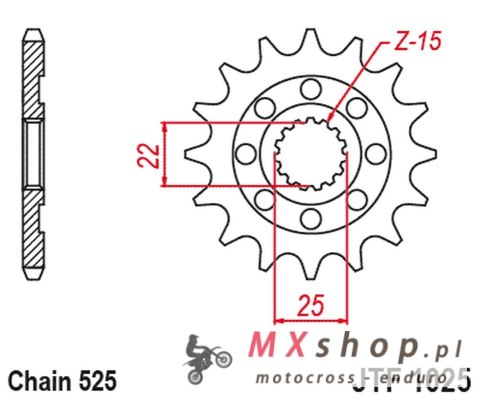 JT ZĘBATKA PRZEDNIA 2354 15 ROYAL ENFIELD HIMALAYAN 411 '16-'22, SCRAM 411 '22-'23, CINTINENTAL / INTERCEPTOR 650 '19-'22 (23541 JT ZĘBATKA PRZEDNIA 2354 15 ROYAL ENFIELD HIMALAYAN 411 '16-'22, SCRAM 411 '22-'23, CINTINENTAL / INTERCEPTOR 650 '19-'22 (23541