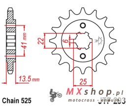 JT ZĘBATKA PRZEDNIA 293 14 HONDA XL 600V '87-'88 (PD06) (29314JT) (ŁAŃC. 525) (-1)