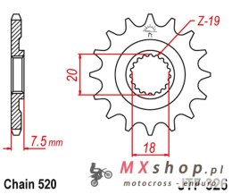JT ZĘBATKA PRZEDNIA 340 12 HONDA CR 125 '87-'03 (34012JT) (ŁAŃC. 520)