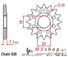 JT ZĘBATKA PRZEDNIA 432 13 SUZUKI RM 125 '92-'07, RMZ 250 '10-'12 SAMOOCZYSZCZAJĄCA (43213JT) (ŁAŃC. 520)