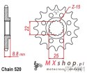 JT ZĘBATKA PRZEDNIA Z GUMĄ 1248 14 KTM SX/EXC '91-'25, GASGAS, BETA, HUSQVARNA (124814RB) (ŁAŃC. 520) - ZAMÓWIĆ