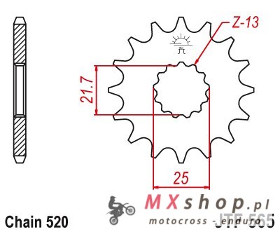 JT ZĘBATKA PRZEDNIA Z GUMĄ 565 14 YAMAHA YZF/WRF 400/426/450, CF MOTO 400 '19-, 650 GT/NK '21-'23 (56514JTS) (ŁAŃC. 520) YFZ 450 JT ZĘBATKA PRZEDNIA Z GUMĄ 565 14 YAMAHA YZF/WRF 400/426/450, CF MOTO 400 '19-, 650 GT/NK '21-'23 (56514JTS) (ŁAŃC. 520) YFZ 450