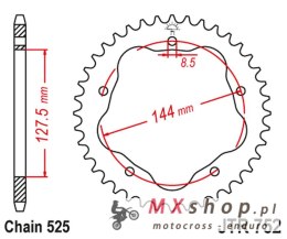 JT ZĘBATKA TYLNA 4320 36 ALUMINIOWA (ERGAL) DUCATI BIPOSTO 916 '94-'00, BIPOSTO/SPS 996 '99-'01, 998/S '02-'03, MONSTER 795 '12-