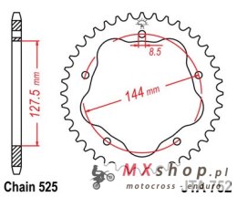 JT ZĘBATKA TYLNA 4320 39 ALUMINIOWA DUCATI 796/848/1100 (432039JT) (ŁAŃC. 525) KOLOR CZARNY