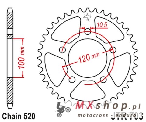 JT ZĘBATKA TYLNA 4396 42 APRILIA RSV 1000 MILE '98-'03 (KONWERSJA ŁAŃC. 520) TUAREG 660 '21-'24 (439642JT) (ŁAŃC. 520) (OEM: CM3 JT ZĘBATKA TYLNA 4396 42 APRILIA RSV 1000 MILE '98-'03 (KONWERSJA ŁAŃC. 520) TUAREG 660 '21-'24 (439642JT) (ŁAŃC. 520) (OEM: CM3