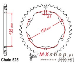 JT ZĘBATKA TYLNA 4522 39 DUCATI MONSTER 1200/S '14-20, PANIGALE 1103 '18, PANIGALE 1199/1299 '12-19, DIAVEL 1198 '11-18 (POTRZEB