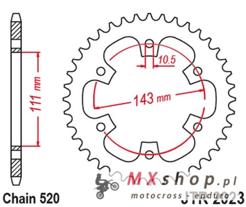 JT ZĘBATKA TYLNA 4764 42 ROYAL ENFIELD CLASSIC / METEOR 350 '31-'23 (476442JT) (ŁAŃC. 520) (OEM: 1100701B) JT ZĘBATKA TYLNA 4764 42 ROYAL ENFIELD CLASSIC / METEOR 350 '31-'23 (476442JT) (ŁAŃC. 520) (OEM: 1100701B)