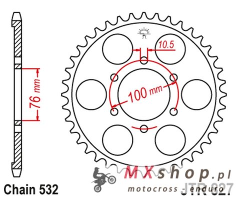 JT ZĘBATKA TYLNA 806 43 SUZUKI RF 900R '94-00 (80643JT) (ŁAŃC. 532) JT ZĘBATKA TYLNA 806 43 SUZUKI RF 900R '94-00 (80643JT) (ŁAŃC. 532)