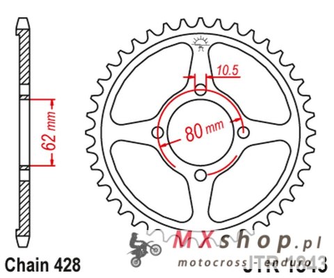 JT ZĘBATKA TYLNA 843 54 YAMAHA TT-R 125 '02-21' (84354JT) (ŁAŃC.428) JT ZĘBATKA TYLNA 843 54 YAMAHA TT-R 125 '02-21' (84354JT) (ŁAŃC.428)