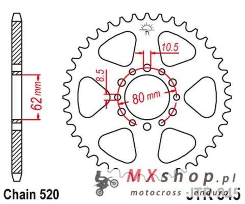 JT ZĘBATKA TYLNA 845 47 YAMAHA XT 250 '80-92 (84547JT) (ŁAŃC. 520) NA ZAMÓWIENIE JT ZĘBATKA TYLNA 845 47 YAMAHA XT 250 '80-92 (84547JT) (ŁAŃC. 520) NA ZAMÓWIENIE